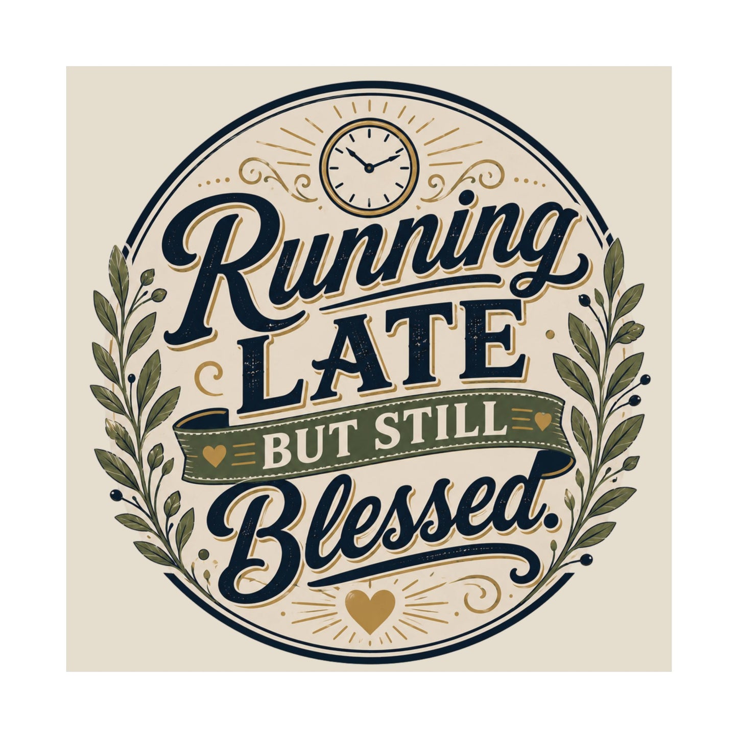 Running Late But Still Blessed Matte Poster — Vertical Inspirational Wall Art