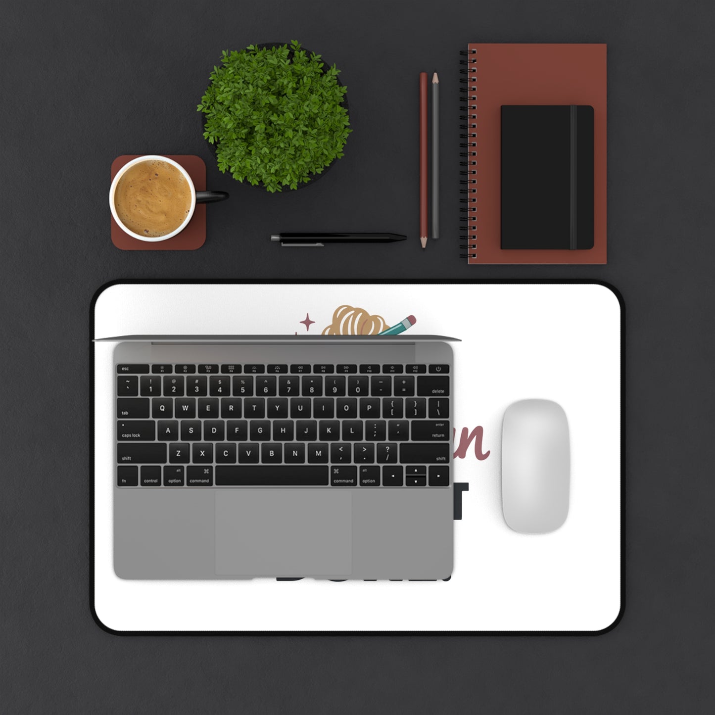 Messy Bun Getting It Done Desk Mat — Motivational Workstation Pad